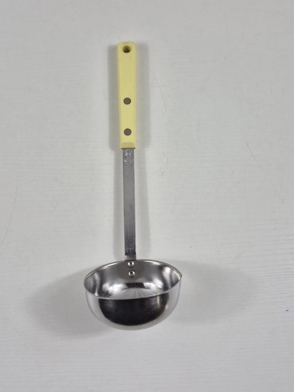 Vintage Ekco Forge Stainless Steel Ladle With Yellow Handle Made In USA